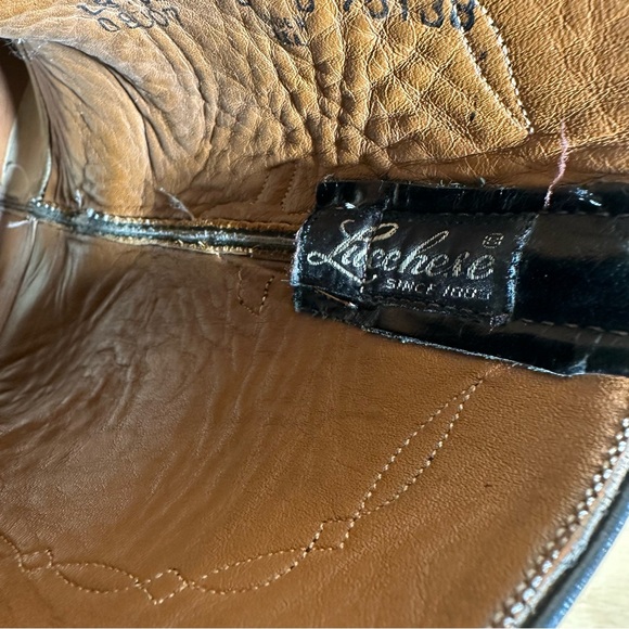 Lucchese Black  Leather Cowboy Boots Men’s Size 9 D - Picture 9 of 10